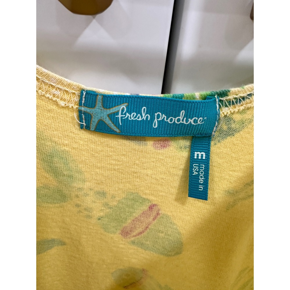 VTG Fresh Produce Yellow Fish Print Sleeveless Tank Dress Women's Medium - Picture 3 of 6